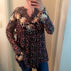 Free People Tunic Long Sleeve Top Size L